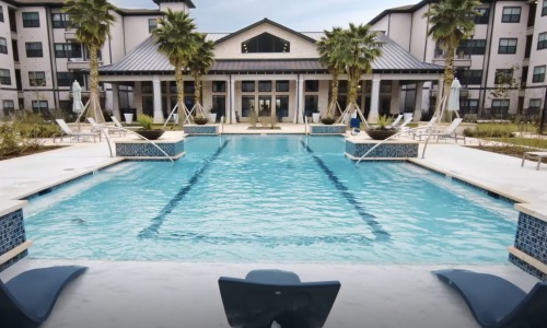 Resort-style swimming pool a swimming pool